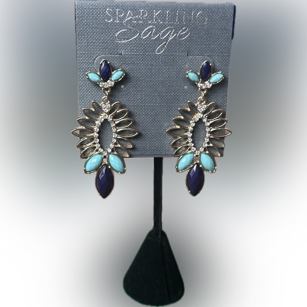 Sparkling sage, gold dipped earrings NEW!